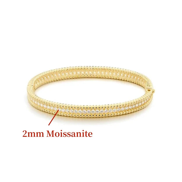2mm Certified Moissanite Bangles For Women S925 Silver Trendy Wedding Party Bracelets 18K Gold Plated Fine Jewelry Gifts