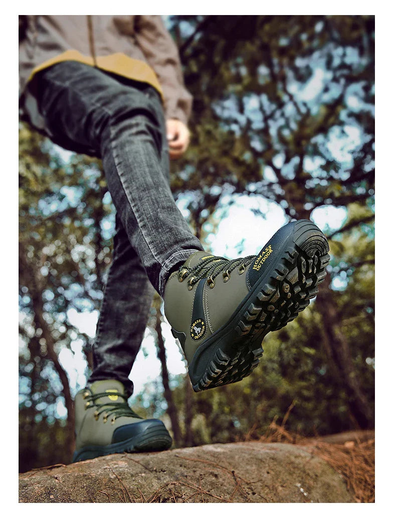 New Outdoor Shoes Men High Top Trekking Botas Leather Men Outside Boots For Men and Women Mountain Comfortable Hiking Boots