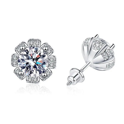 New In D Color 1CT Moissanite Screw Earrings For Women Girls Party Fine Jewelry S925 Sterling Silver Diamond Stud Earring