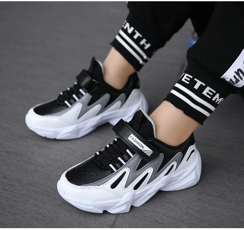 Kids Casual Boys Basketball Shoes Soft Sole Kids Shoes Non-slip Sneakers Shoes Outdoor Student's Children Sport Walking Footwear
