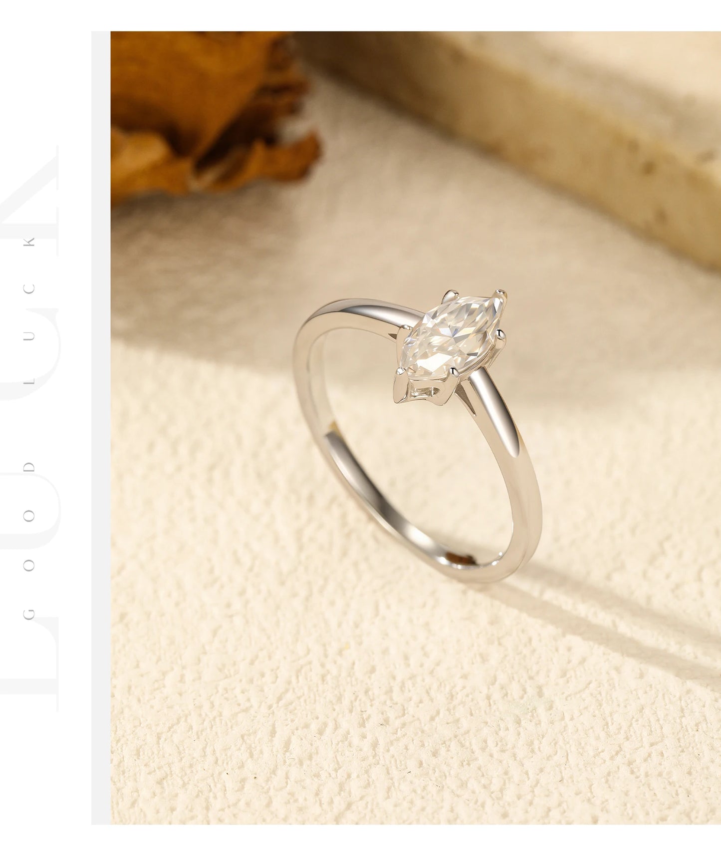 D Color Marquise Cut Rhombic Moissanite 925 Sterling Silver Luxury  Band Rings For Women Wedding Fine Jewelry Gifts