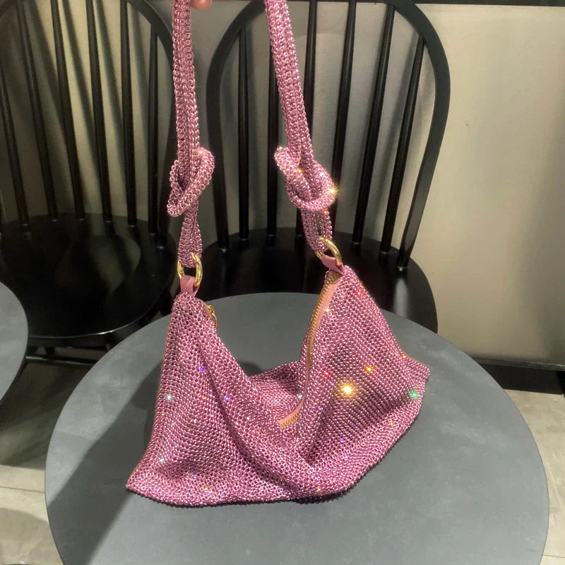 luxury Designer hobo shoulder bag handmade Shining Rhinestones Evening clutch Bag Purse Crystal Purses and handbag Hobo Bags