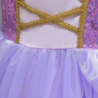 Cinderella Princess Ball Gown Fancy Birthday Rapunzel Belle Vestidos Party Dress Girls Costume Carnival Elegant Clothes