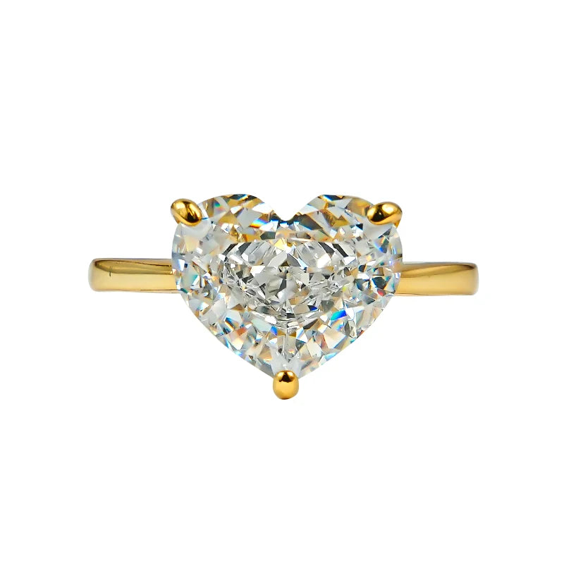 European and American Light Luxury Love 925 Silver Ring Set with High Carbon Diamond, Redion Ice Flower Cutting, Elegant Female