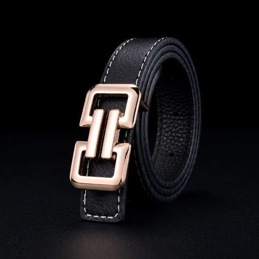 Fashion Luxury Design Children's Belt Metal Smooth Buckle High-end Belts Children's Belt Boys Girls Jeans Waistband Waist Belts
