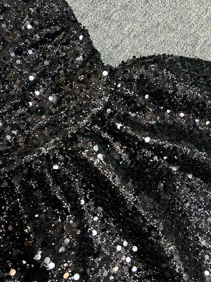 Sexy Shoulder Backless Sequin A-line Mini Dress for Women - Elegant Glitter Party Outfit for Graduation Cocktail Night Club