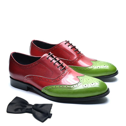 Luxury Men's Wedding Oxford Dress Shoes Genuine Cow Leather Lace-up Wingtip Brogue Office Business Social Formal Shoes for Man