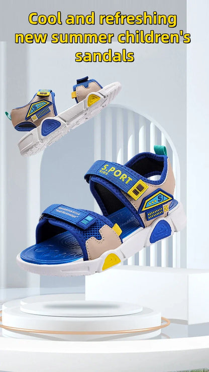 Children's sandals cartoon soft-soled non-slip boys' sandals in summer hook and loop fashion girls' sandals 4-10 years old 38