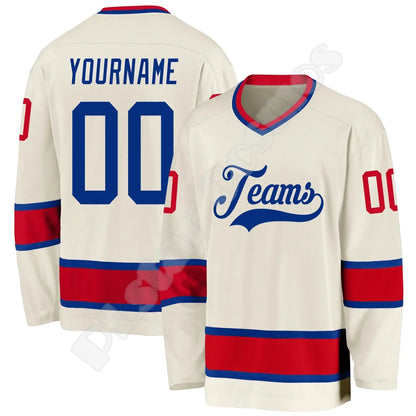 NewFashion Hockey Jersey Custom Name Team Logo Number Colorful Pullover Long Sleeves 3DPrint Harajuku Casual Funny Sweatshirts A