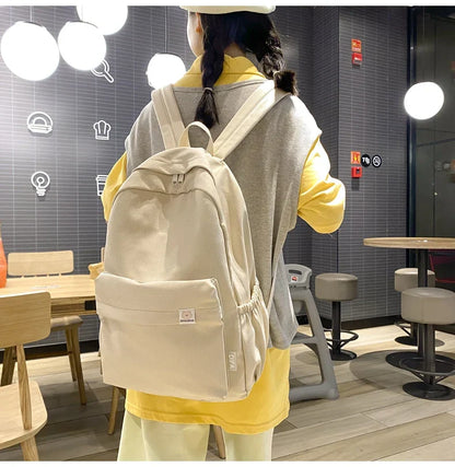 New Waterproof Nylon Women Backpack Female Travel Bag Backpacks Schoolbag for Teenage Girls Solid Color Bookbag Mochila Bookbag