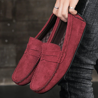 Sapatos Masculinos Casuais de Camurça, Respiráveis, de Couro, Loafers Masculinos, Slip-on, Sapatos de Dirigir Masculinos, Marca de Luxo, Sapatos Náuticos Confortáveis