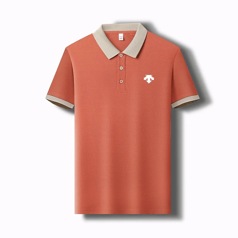 New Designer Original Men's Polo Shirt New Collar Luxury Printed Short Sleeved Casual Business T-shirt Comfortable Men's Wear