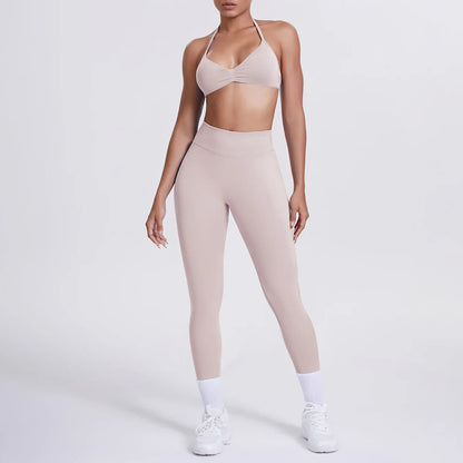 Women 2pcs Patchwork Sport Yoga Suit Training Sleeveless Sport Gym Tops Tummy Control Slimming Booty Leggings Yoga Suit Sports
