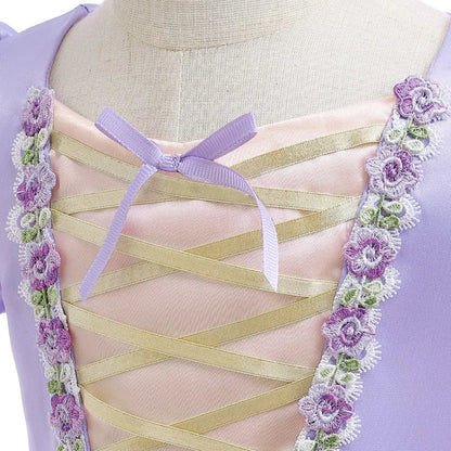 Fashion Girls Rapunzel Dress Up Dresses for Party and Wedding Mesh Lace Girls Dresses Summer Children Girls Party Dresses ASQ03