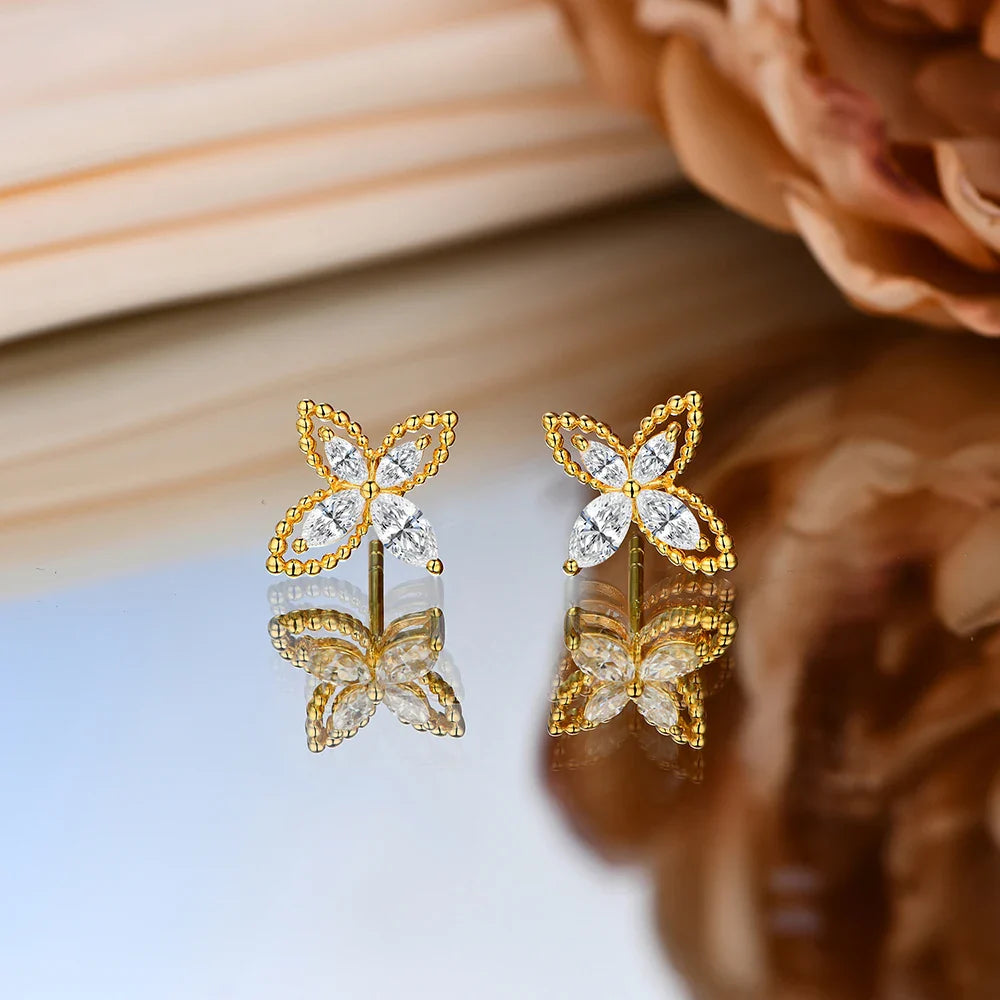 D VVS1 Luxulry Moissanite Earrings for Women Real 925 Sterling Silver Passed Diamond Tester Stud Earrings Anniversary
