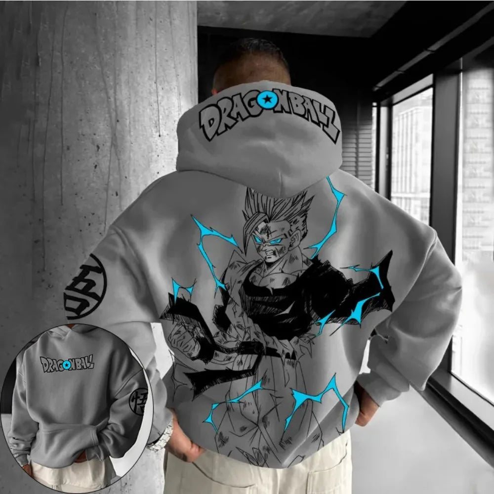Dragon Ball Men's Hoodie Vegeta Japanese Anime Summer Boy Children's Sweater Y2k Harajuku Oversize Long Sleeve Parent-Child Wear