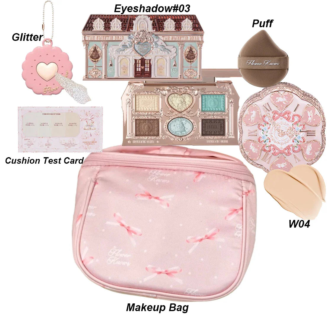 Makeup Set Box Full Swan Bear Garden Collection Embossed Blush Shine Lipstick Kit Foundation  All in Maquiagem Kit
