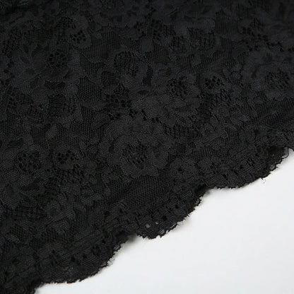 Lace Transparent Mini Dress Sexy Women Wrapping Spaghetti Embroidery Flower Sheath Nightwear Club Mesh Wave Fantacy