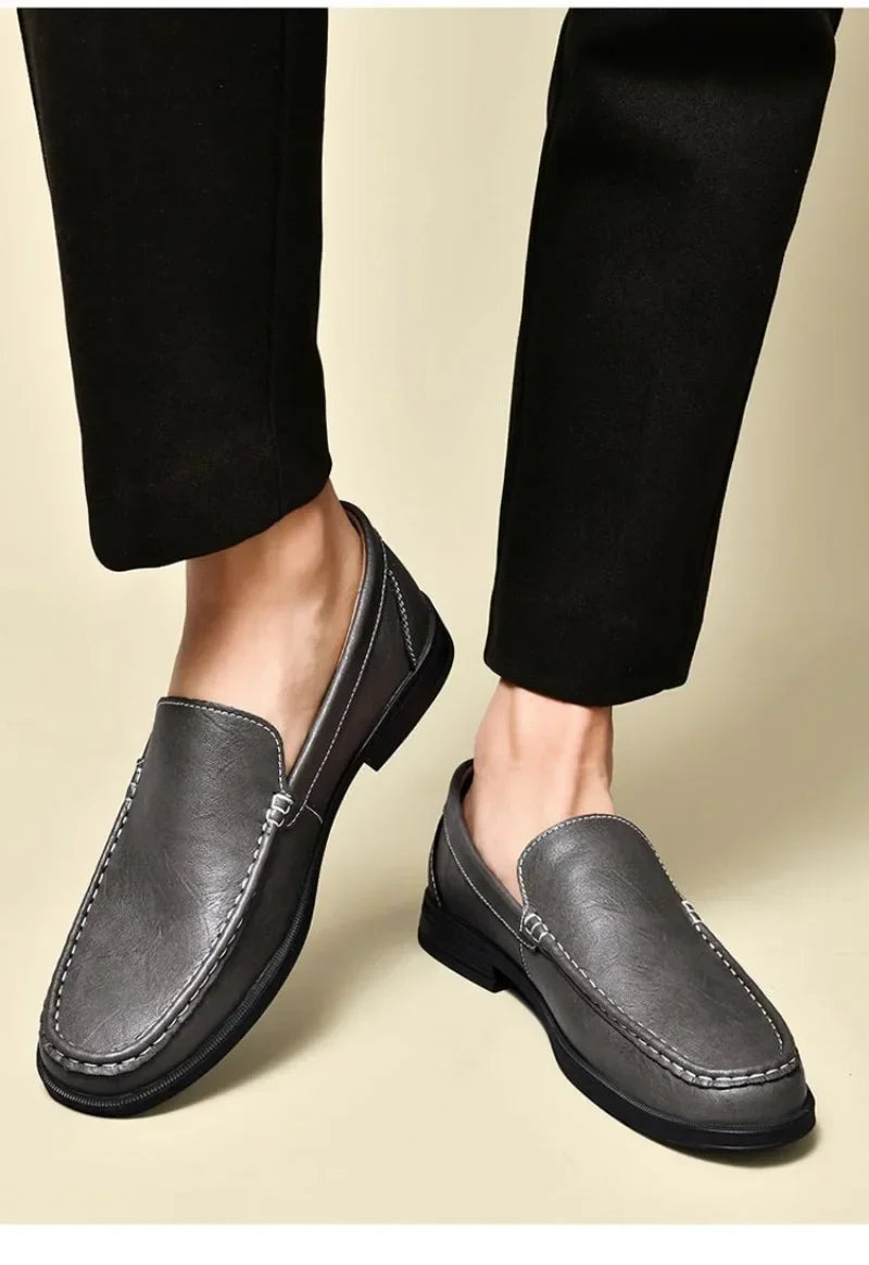 Genuine Leather Men's Shoes Classics Business Dress Shoes Moccasins Slip on Loafers Driving Shoes for Men Casual Shoe Big SIze48
