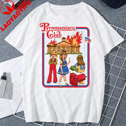 Let's Sacrifice Toby Horror Satanist Graphic Tops Unique Creative Cartoon Streetwear Unisex Scary Short-sleev Tee Ropa Hombre