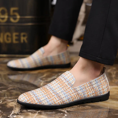 Men Loafers 2025 Design Leather Shoes Comfortable Slip-on Shoes for Men Soft Driving Moccasins Summer Casual Shoes