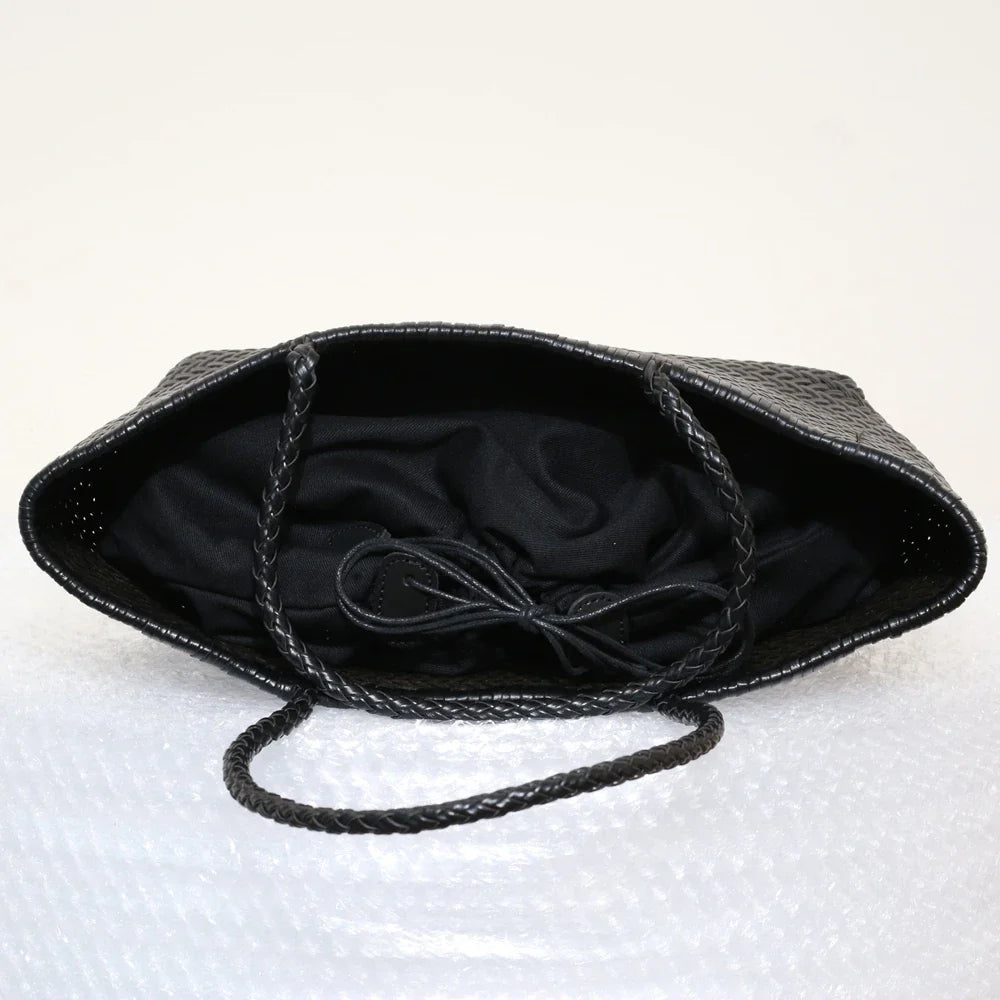 Handbags Women's Genuine Leather Shoulder Bag Weaving Casual Shopping Bag Vintage Big Tote Purse Cowhide Cross Hand Bags Lady