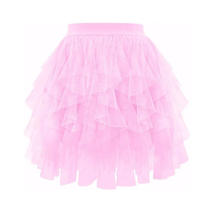 Women's Tulle Tutu Skirt Fashion Solid Color High Waist Mesh Skirt A-line Puff Skirt Cute Cake Skirt Cute Ballet Ball Half Skirt