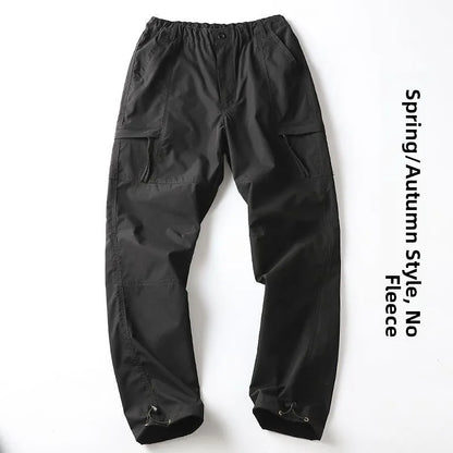 Outdoor Workwear Pants Men's Loose Fleece Lined Thick Soft  Hiking Mountain Climbing Windproof Waterproof Jacket Pants