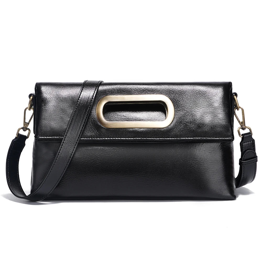Genuine Leather Vintage Designer Handbag For Women Large Capacity Shoulder Bag New Brown Crossbody Bag Tote Bag Purse 2024