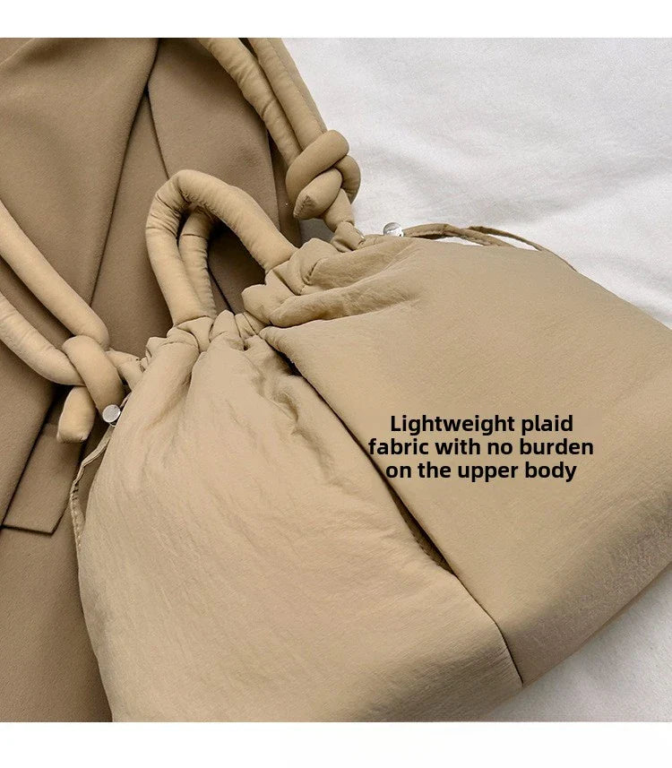 Women's Casual Single-shoulder Bag Large Capacity Nylon Backpack Women's Down Cotton Winter Tote Bag Portable Makeup Handbag