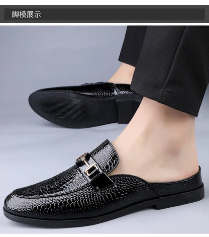 Men's plus size casual leather shoes Four Seasons new outdoor anti slip comfort walking shoes business Half support leather shoe