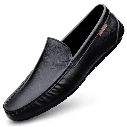 Genuine Leather Men Casual Shoes Slip on Mens Loafers Lightweight Comfortable Walking Shoes Breathable Formal Dress Shoes