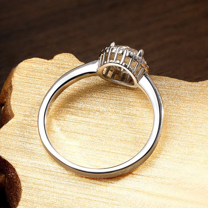 1ct D VVS1 Moissanite Rings for Women Engagement Wedding Lab Diamond with GRA S925 Silver Plated 18k White Gold Ring