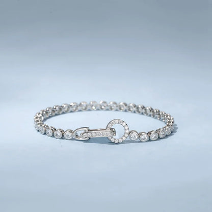 100% 925 Sterling Silver Create Moissanite Party Fashion Women's Chain Bracelet Boutique Jewelry Wedding Ring