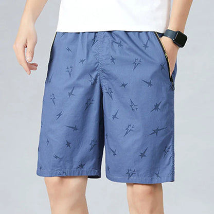 Men Elastic Waist Shorts Loose Fit Casual Sports Jogger Shorts Man Fashion Print Shorts Gym Cool Board Shorts