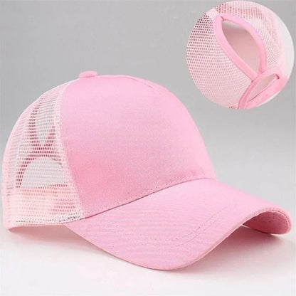 2025 New Ponytail Baseball Cap For Summer Women's Adjustable Black Hat Messy Cap Casual Cotton Girl Snapback Mesh Caps Casual