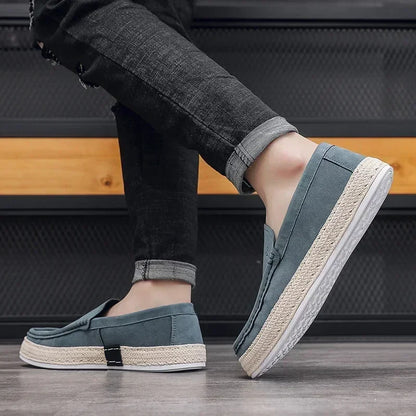 Calçados Masculinos Leves Casuais, Tênis Masculino Respirável para Caminhada, Mocassins, Sapatos Preguiçosos, Sapatos de Condução Antiderrapantes, Sapatos Confortáveis de Pano