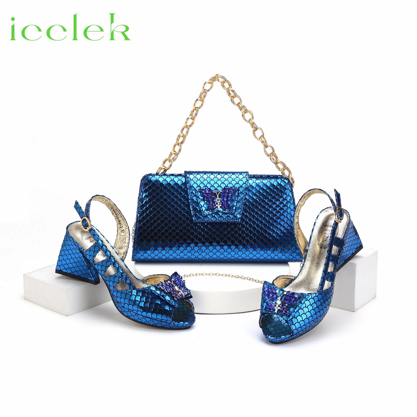 Italian Hollow Design Shoes Matching Bag in Coffee Color Comfortable Heels Ladies Sandals for Party