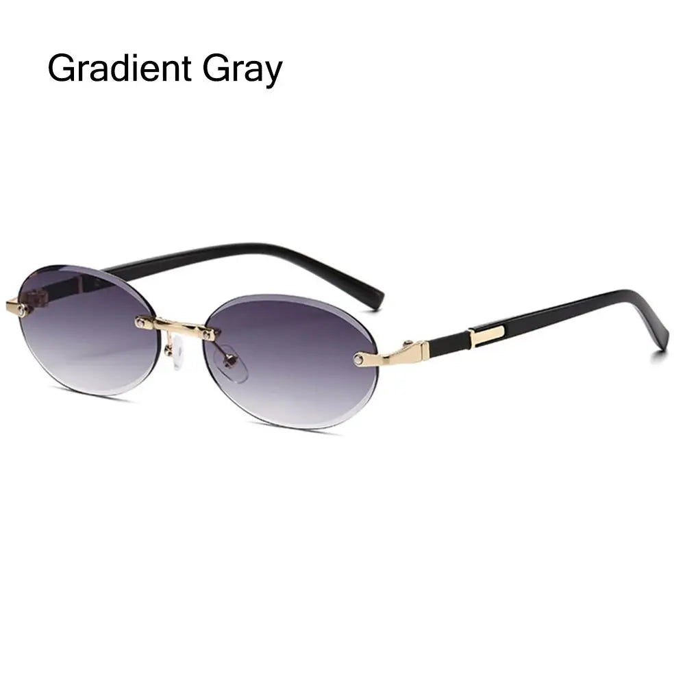 Rimless Rectangle Sunglasses Fashion Y2K Frameless Sun Glasses Shades for Women & Men
