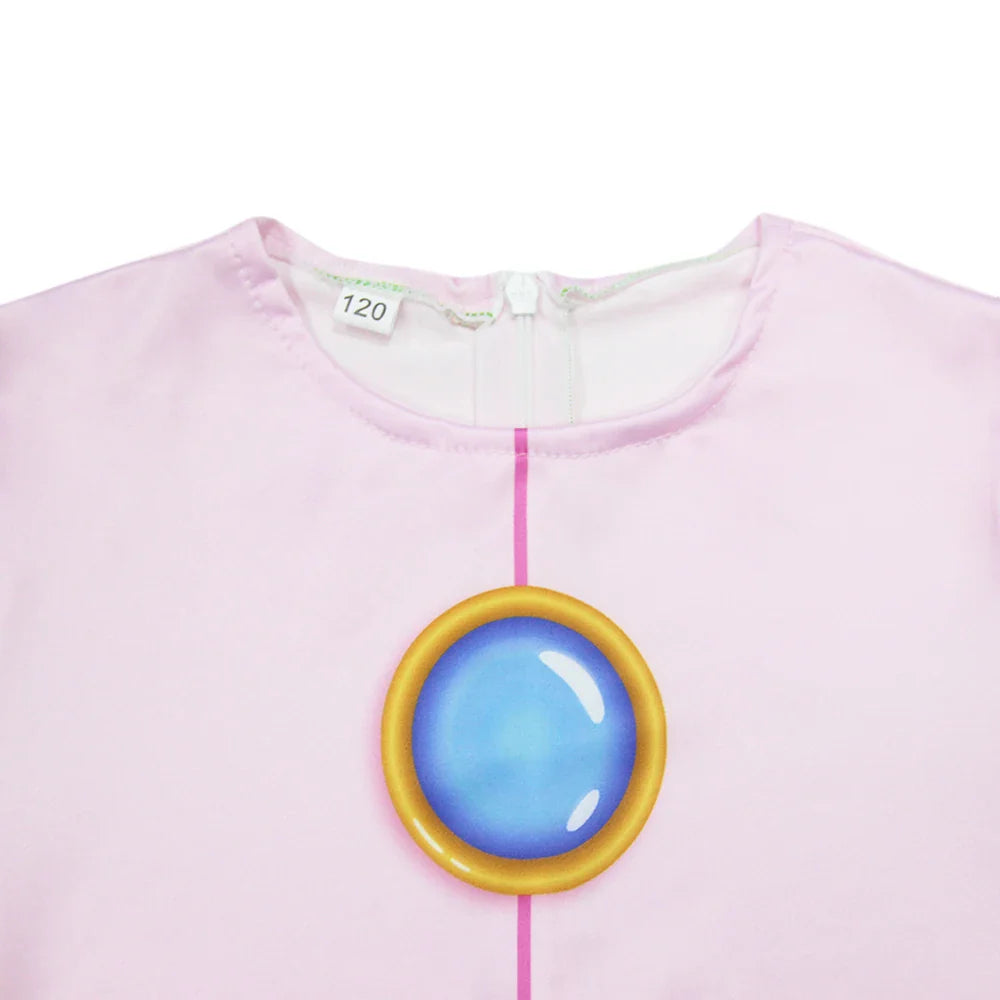 Vestido de Princesa Pêssego para Meninas Jogo Roupa de Cosplay Rosalina Fantasia de Aniversário Festa Halloween Carnaval Roupa 4-10 Anos