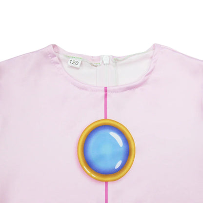 Vestido de Princesa Pêssego para Meninas Jogo Roupa de Cosplay Rosalina Fantasia de Aniversário Festa Halloween Carnaval Roupa 4-10 Anos
