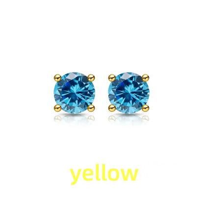 Rose Gold Yellow Gold Plated Oval Natural Amethyst Citrine Garnet Topaz Peridot 925 Sterling Silver Earrings for Women