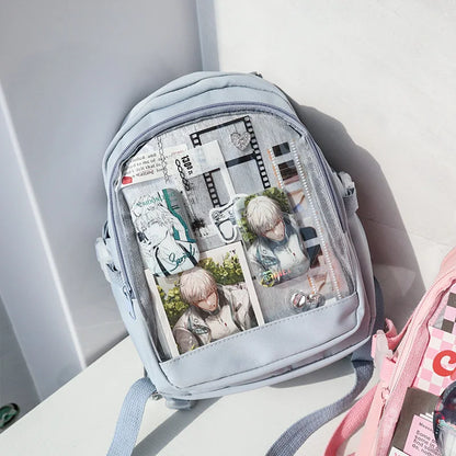 Cute Mini Backpack Women Kawaii Ita Bag Sweet Girl Transparent Rucksack DIY Personality Display Knapsack Lolita Shoulder Bag