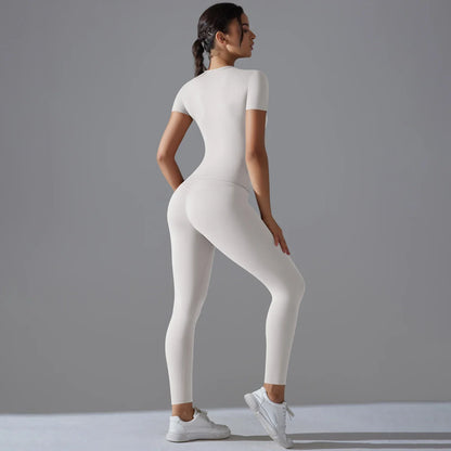 Quick-Drying Gym Leggings Set Yoga Suit Sports Set Sleeve Breathable Stretchy GYM Yoga Slim Fitness Active Top Tight Yoga Pant