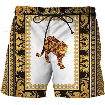 Luxurious Newest Iron Chain 3D Printed Streetwear Men Board Shorts Harajuku Hip Hop Leisure Beach Shorts fitness sports Shorts