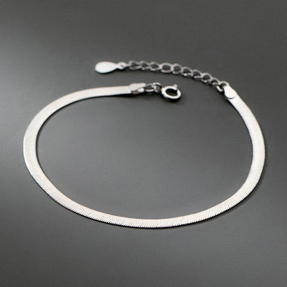 925 Sterling Silver Sparkling Snake Chain Bracelet Classic Simple Adjustable Bracelets For Women Party Fine Jewelry Gift