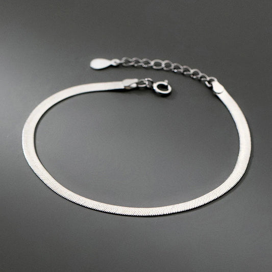 925 Sterling Silver Sparkling Snake Chain Bracelet Classic Simple Adjustable Bracelets For Women Party Fine Jewelry Gift
