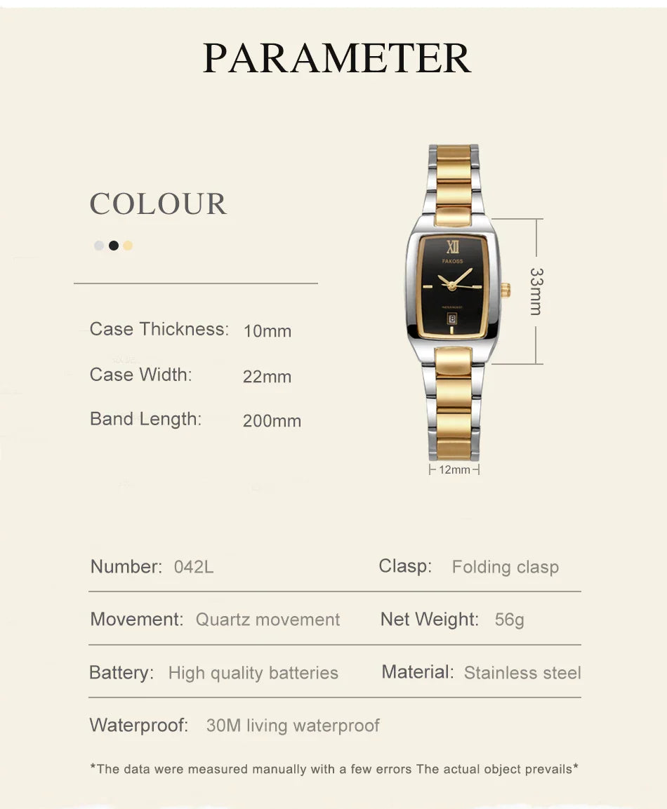 Elegant Women's Watch Fashion Stainless Steel Waterproof Ladies Quartz Wristwatch Luxury Bracelet Watches Date Reloj mujer