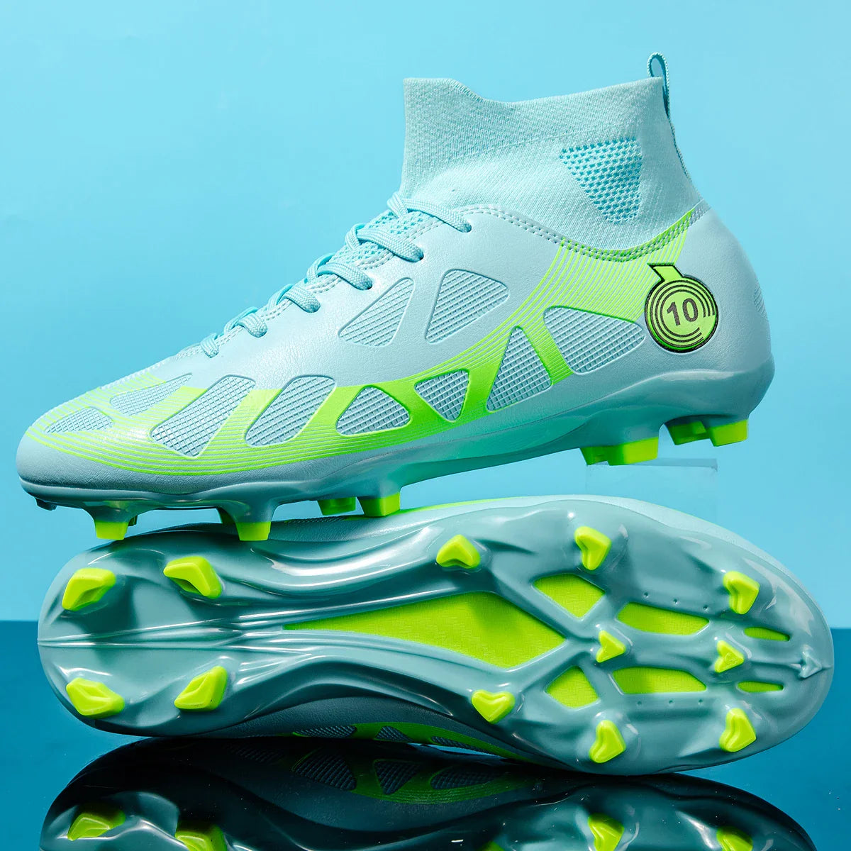 Professional Soccer Shoes Men Outdoor High-Top Sports Football Boots Boots Ag/Fg Long Spikes Artificial Grass Training Match Spi