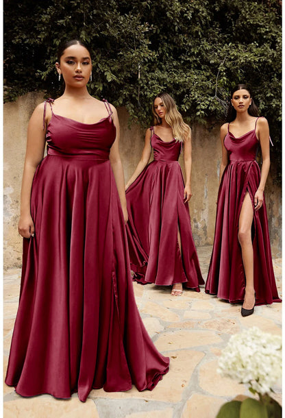 Elegant A Line Long Prom Dress For Women 2024 High Slit Backless Zipper Back Cocktail Party Formal Occasion Dresses Robe Soiree